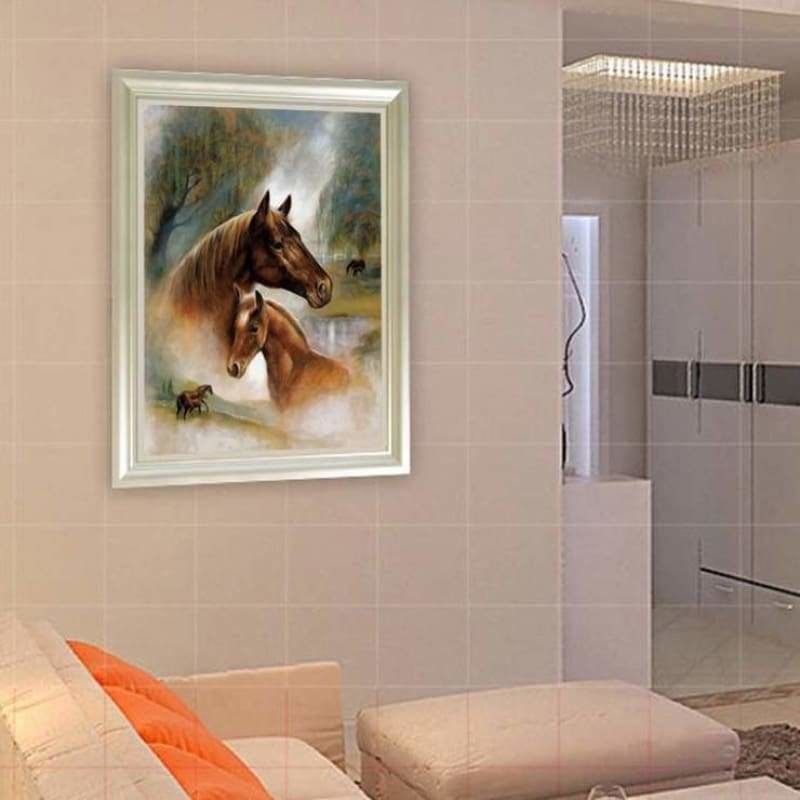Full Drill - 5D Diamond Painting Kits Watercolor Warm and Sweet Horse ...