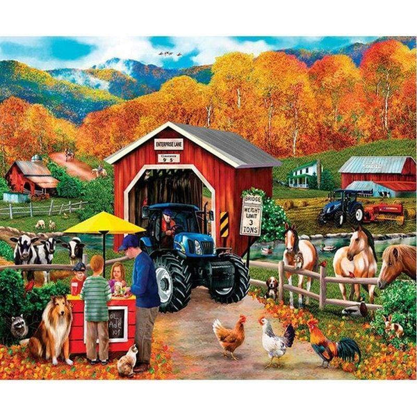 Full Drill - 5D DIY Diamond Painting Kits Cartoon Autumn Farm - NEEDLEWORK KITS