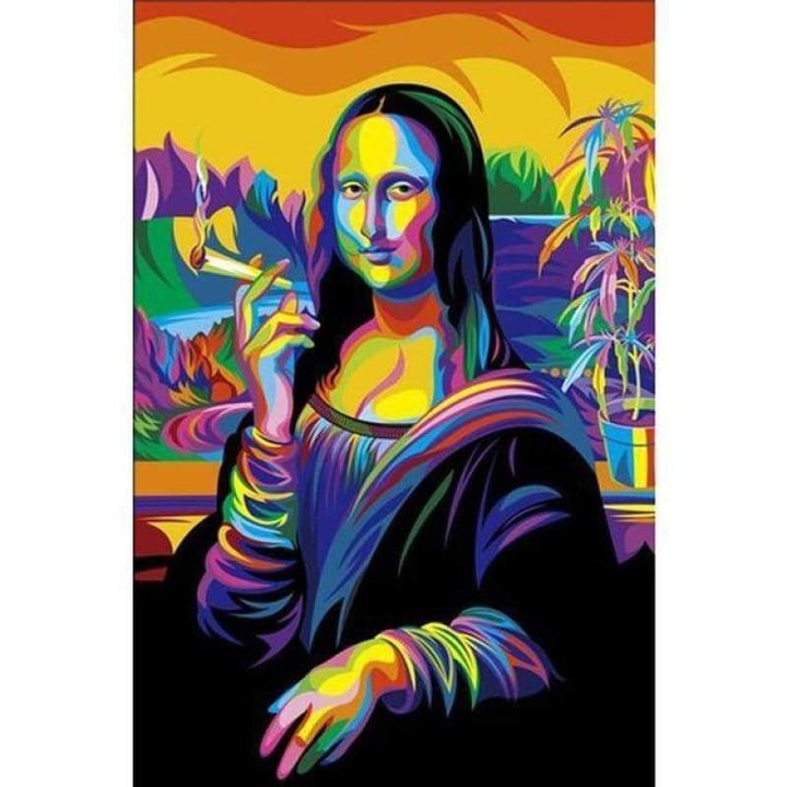 Funny Rhinestone Cross Stitch Mona Lisa Full Drill - 5D DIY Diamond Painting Kits VM6032 - NEEDLEWORK KITS