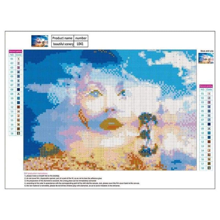 Modern Art Style Portrait Diy Full Drill - 5D Full Diamond Painting Kits QB5914 - NEEDLEWORK KITS