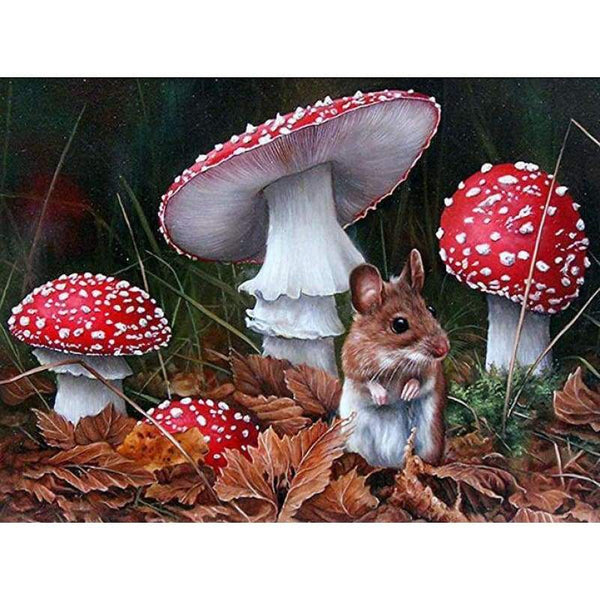 Mouse&Mushroom Full Drill - 5D Diy Diamond Painting Kits  Mosaic - NEEDLEWORK KITS