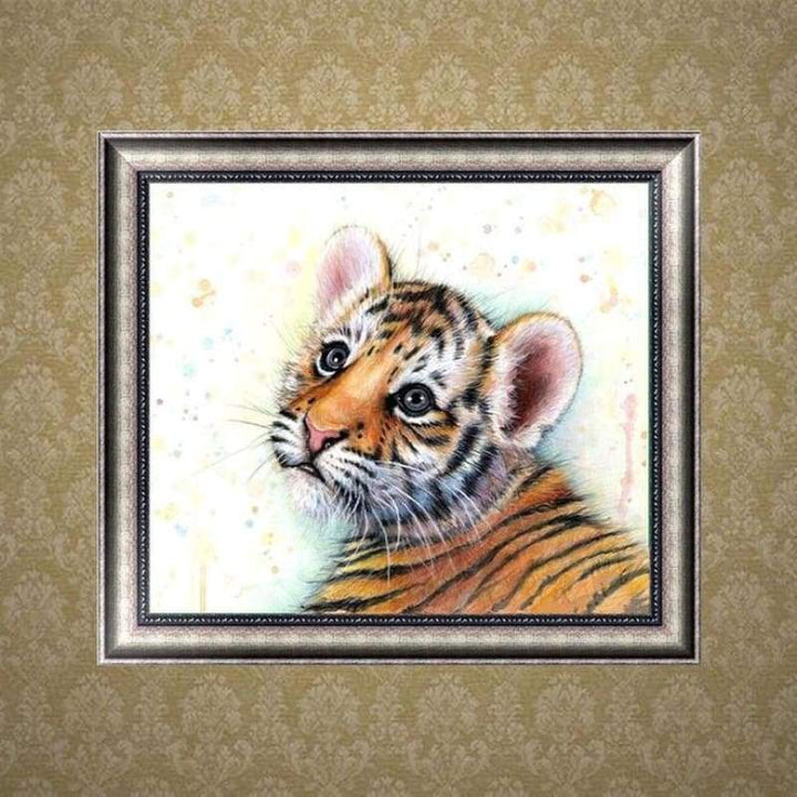 New Cute Animal Tiger Full Drill - 5D  Diy Painting By Crystal Kits QB5096 - NEEDLEWORK KITS