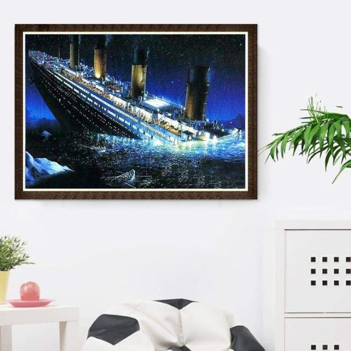 New Hot Sale Full Square Drill Titanic Ship Full Drill - 5D Diy Diamond Painting Kits VM9870 - NEEDLEWORK KITS