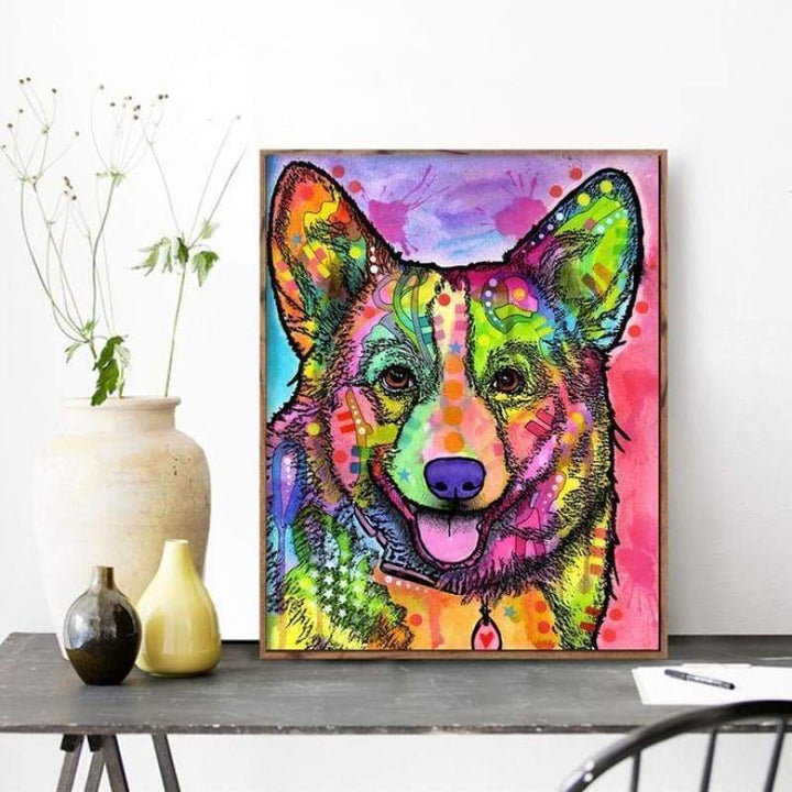 2019 Special Colorful Dog 5d Diy Diamond Stitch Kit VM1927 - NEEDLEWORK KITS