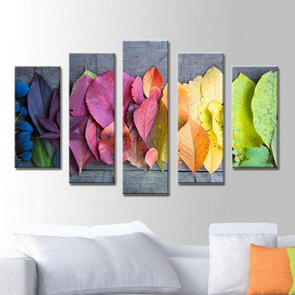 Full Drill - 5D DIY Diamond Painting Kits 5pcs Different Color Leaves - NEEDLEWORK KITS