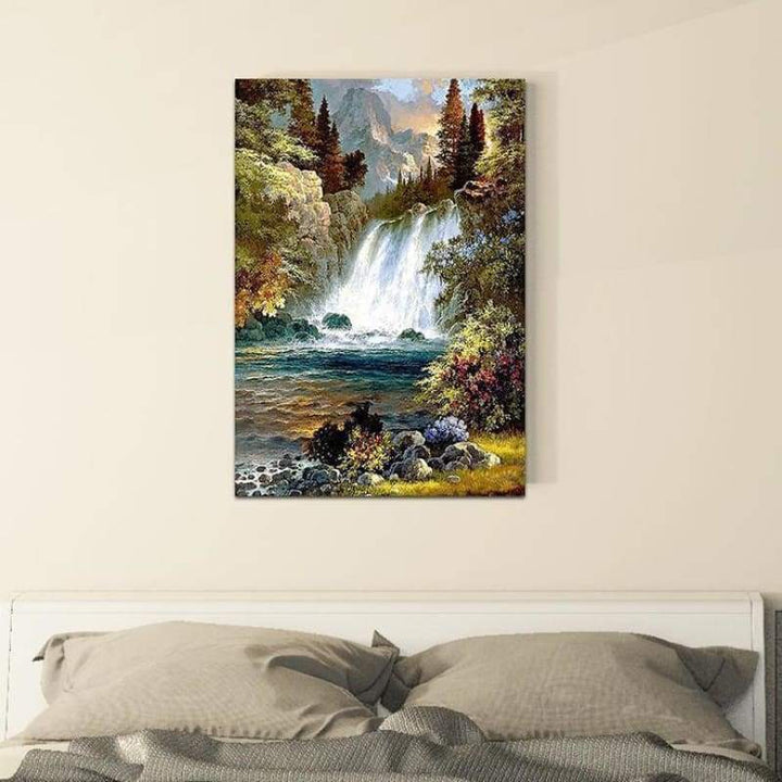 Full Drill - 5D DIY Diamond Painting Kits Autumn Mountain Waterfall - NEEDLEWORK KITS