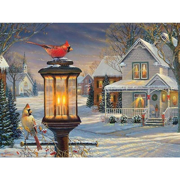 Full Drill - 5D DIY Diamond Painting Kits Cardinals In Winter - NEEDLEWORK KITS