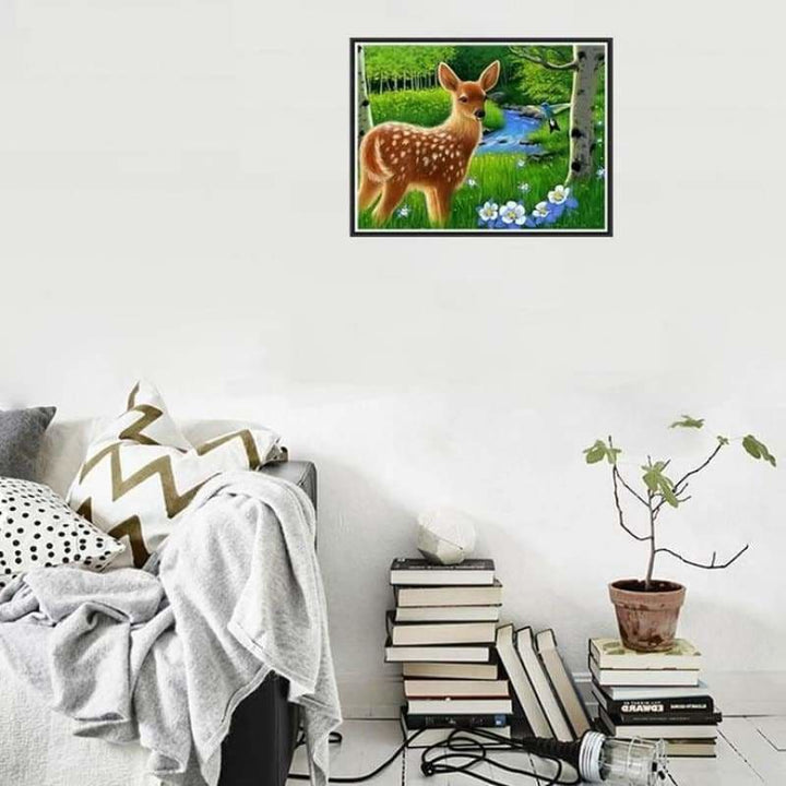 Full Drill - 5D Diamond Painting Kits Lovely Woods Deer 