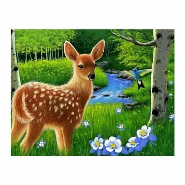 Full Drill - 5D Diamond Painting Kits Lovely Woods Deer 