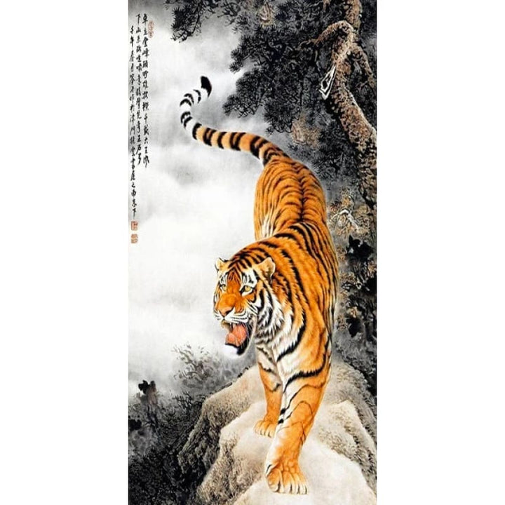 Full Drill - 5D Diamond Painting Kits Tiger Fierce Beast - 