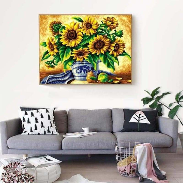 Full Drill - 5D Diamond Painting Kits Visional Sunflower in 