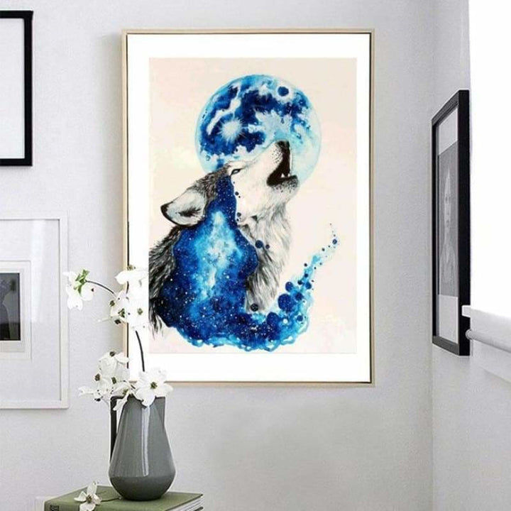 Full Drill - 5D Diamond Painting Kits Watercolor Wolf Full 