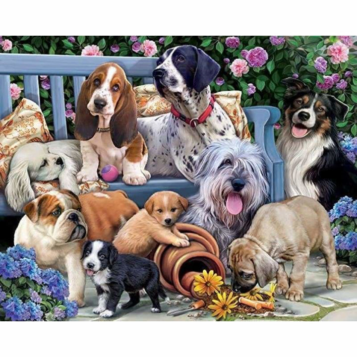 Full Drill - Full Drill - 5D DIY Diamond Painting All Dogs 