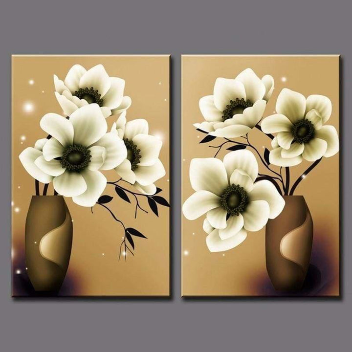 Full Drill - 5D DIY Diamond Painting Kits 2pcs Flowers 