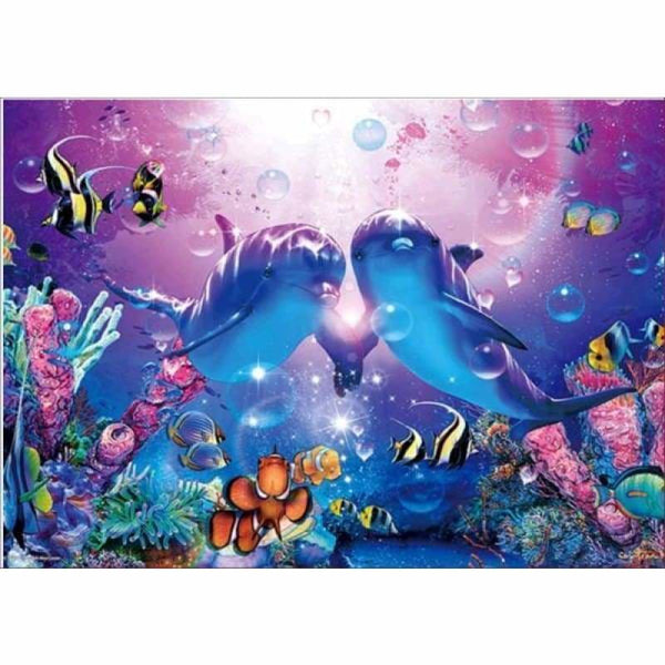 Full Drill - 5D DIY Diamond Painting Kits Animal Dolphin 