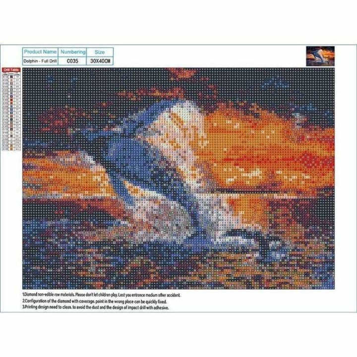 Full Drill - 5D DIY Diamond Painting Kits Artistic Dolphin -