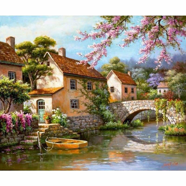 Full Drill - 5D DIY Diamond Painting Kits Beautiful Town 