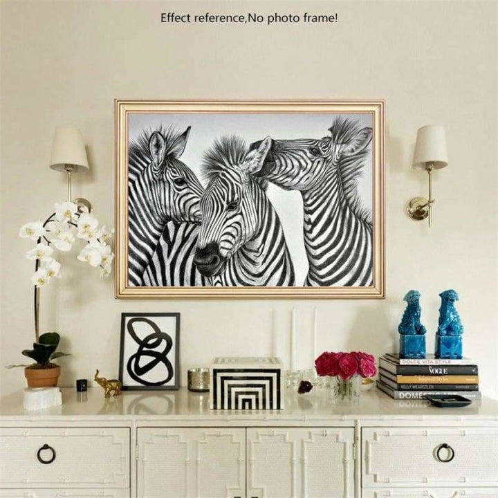 Full Drill - 5D DIY Diamond Painting Kits Black White Zebras