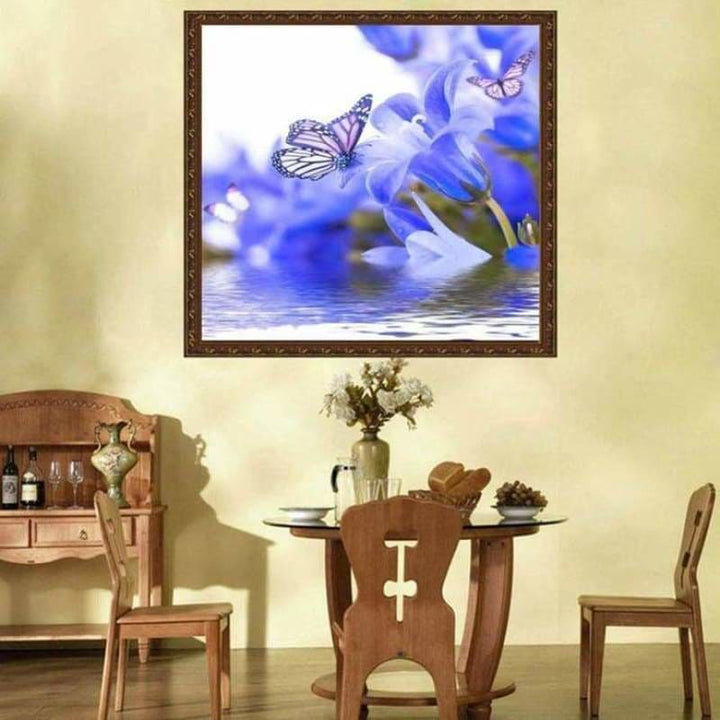 Full Drill - 5D DIY Diamond Painting Kits Blue Flowers 