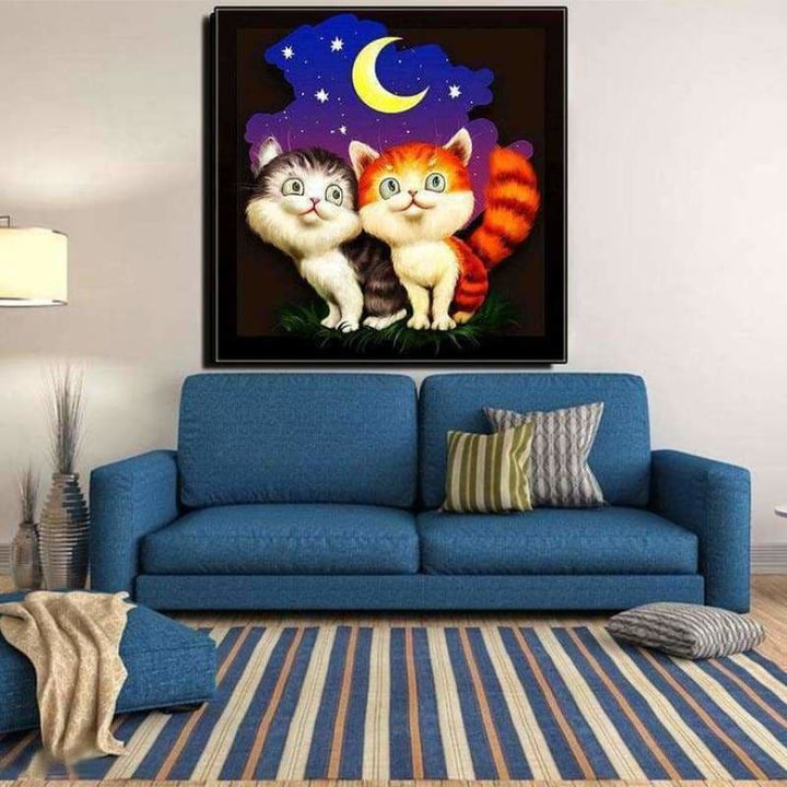 Full Drill - 5D Diy Diamond Painting Kits Cartoon Cat With 