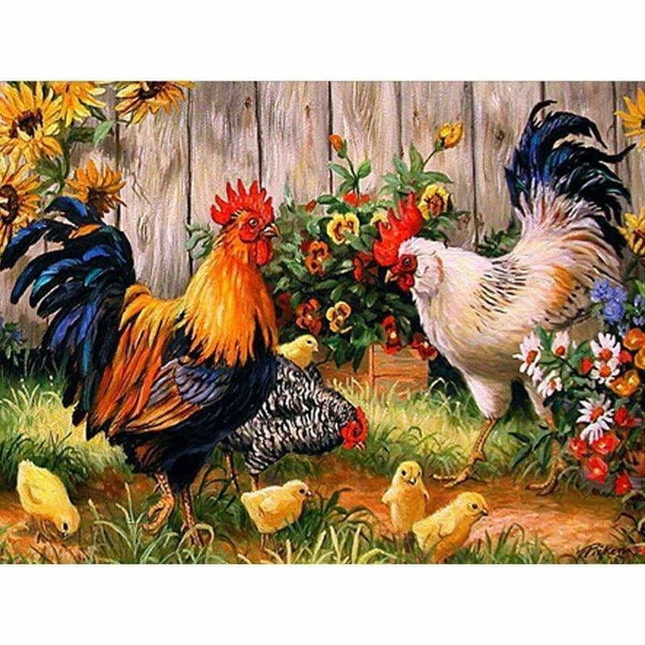 Full Drill - 5D DIY Diamond Painting Kits Cartoon Farm Cocks