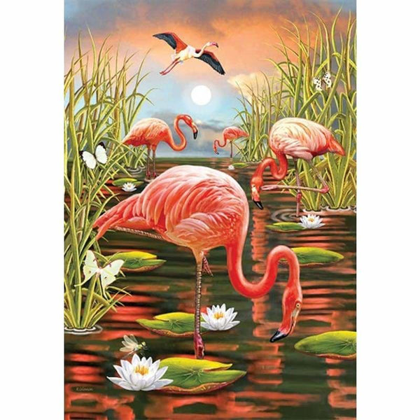 Full Drill - 5D DIY Diamond Painting Kits Cartoon Flamingo - NEEDLEWORK KITS