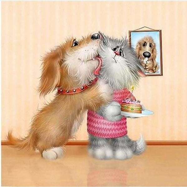 Full Drill - 5D DIY Diamond Painting Kits Cartoon Funny Cat 