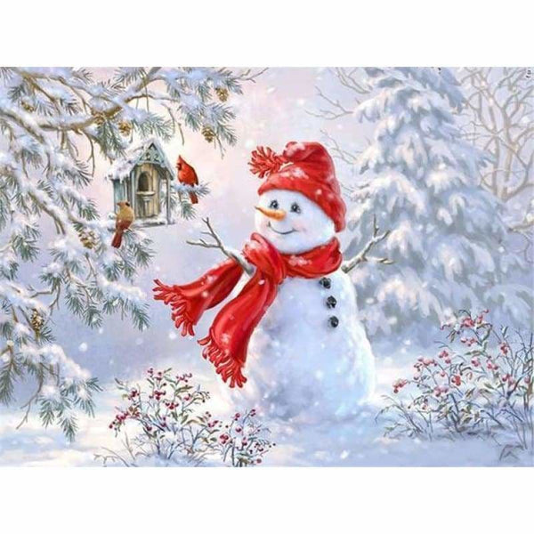 Full Drill - 5D DIY Diamond Painting Kits Cartoon Happy Snowman - NEEDLEWORK KITS