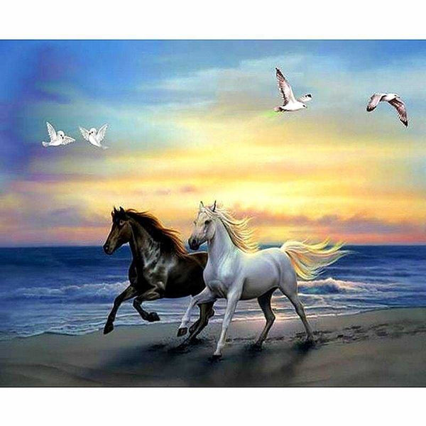 Full Drill - 5D DIY Diamond Painting Kits Cartoon Horse 