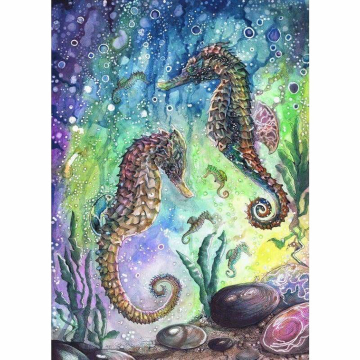 Full Drill - 5D DIY Diamond Painting Kits Cartoon Seahorses 