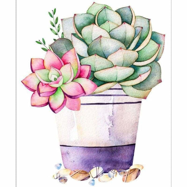 Full Drill - 5D DIY Diamond Painting Kits Cartoon Succulent Plant Pot - NEEDLEWORK KITS