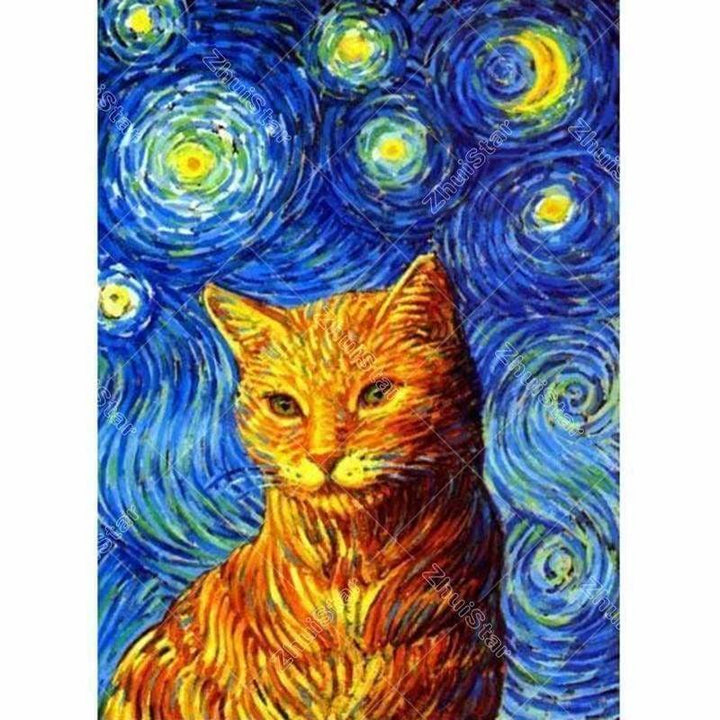 Full Drill - 5D DIY Diamond Painting Kits Cat Beneath Van 