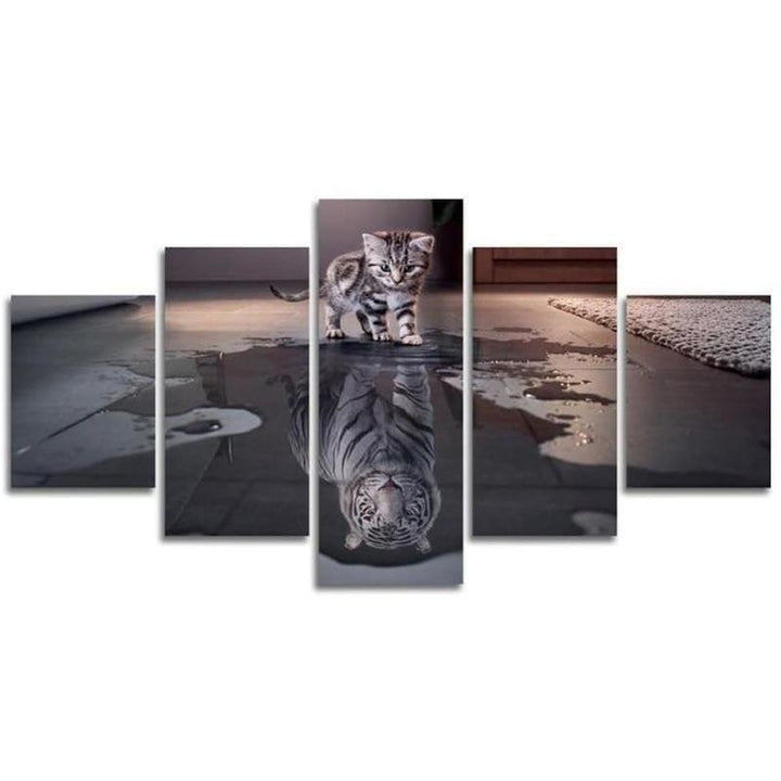 Full Drill - 5D DIY Diamond Painting Kits Cat Reflection 