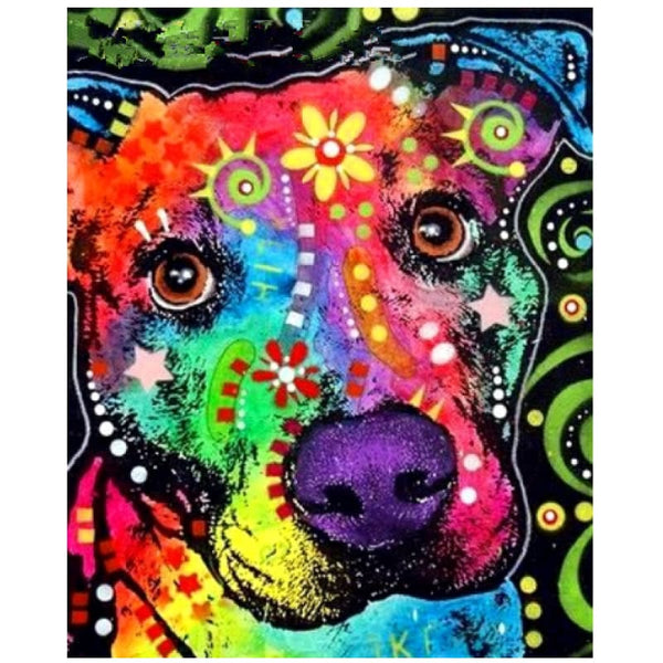 Full Drill - 5D DIY Diamond Painting Kits Colorful Cute Dog 