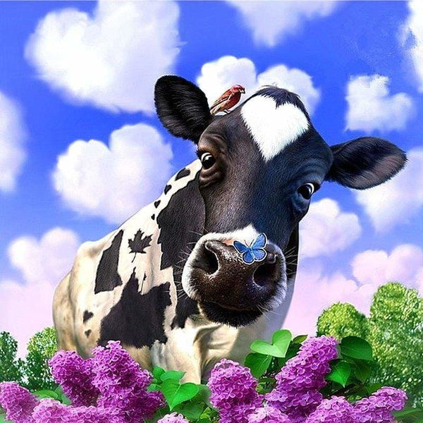 Full Drill - 5D DIY Diamond Painting Kits Cute Cow Love 