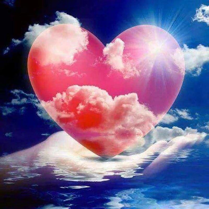 Full Drill - 5D DIY Diamond Painting Kits Dream Love Heart in Hand Cloud - NEEDLEWORK KITS