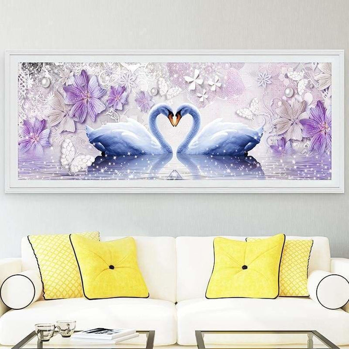 Full Drill - 5D DIY Diamond Painting Kits Dream Love Swans -