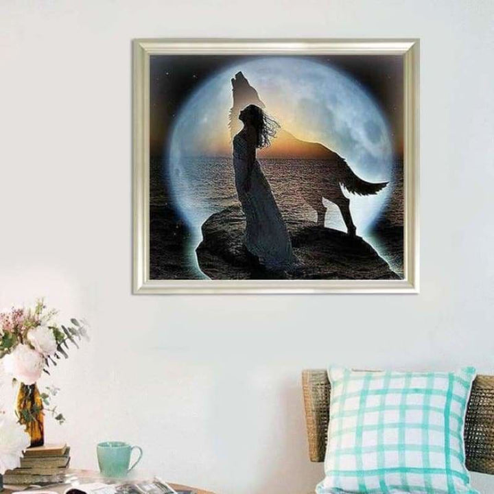 Full Drill - 5D DIY Diamond Painting Kits Dream Moon Wolf 