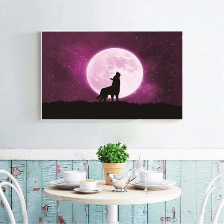 Full Drill - 5D DIY Diamond Painting Kits Dream Moon Wolf 