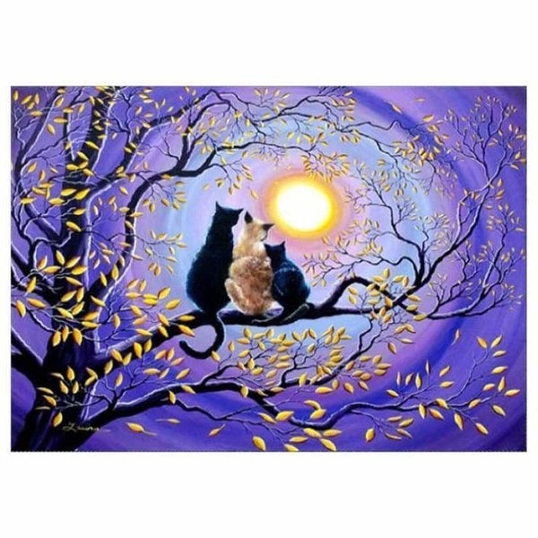 Full Drill - 5D DIY Diamond Painting Kits Dream Night Cats 