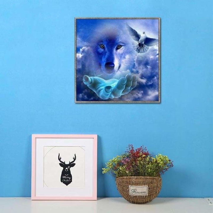 Full Drill - 5D DIY Diamond Painting Kits Dream Wolf in Hand