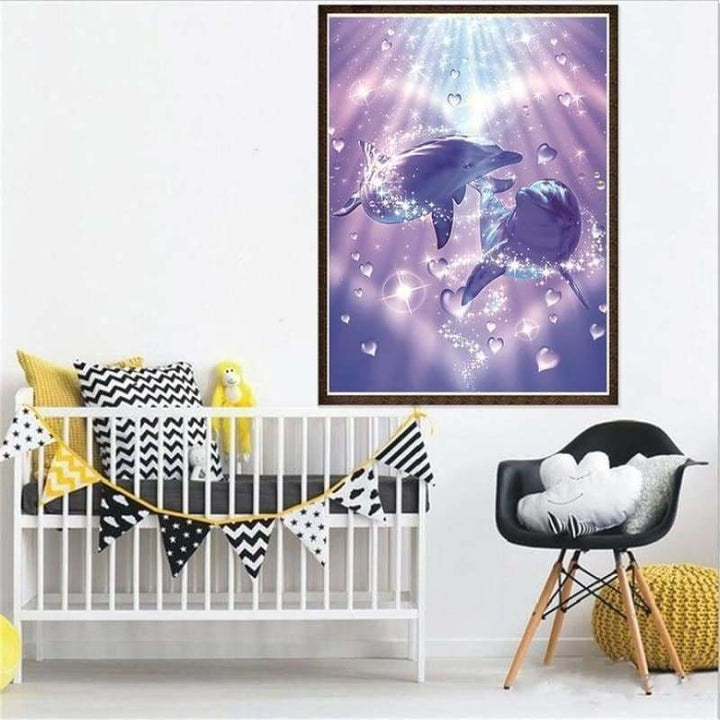 Full Drill - 5D DIY Diamond Painting Kits Dreamy Dolphin 