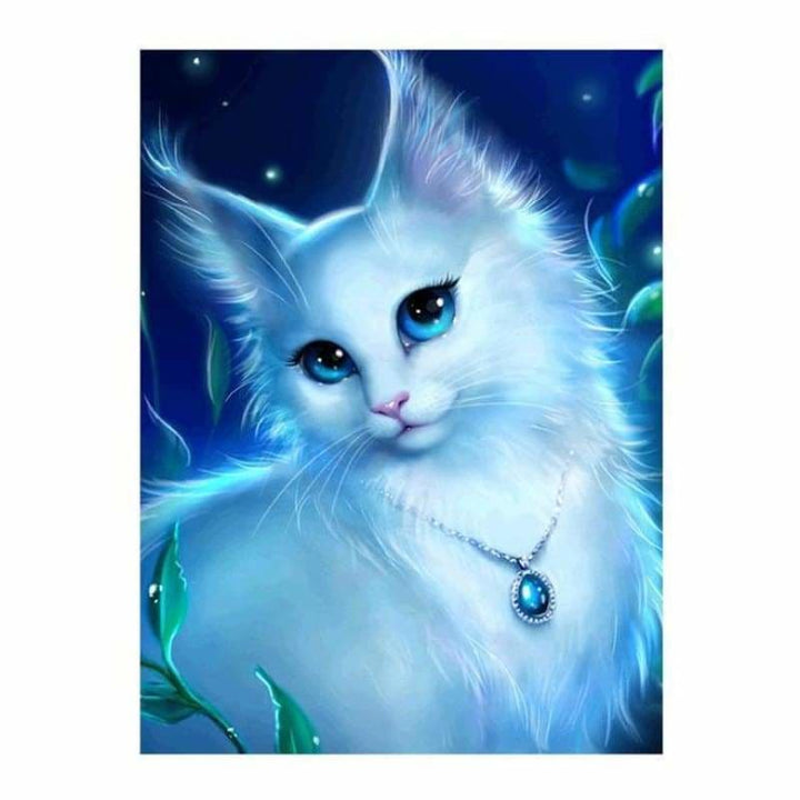 Full Drill - 5D DIY Diamond Painting Kits Dreamy White Cat -