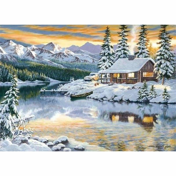 Full Drill - 5D DIY Diamond Painting Kits Fantastic Snowy Countryside In Winter - NEEDLEWORK KITS