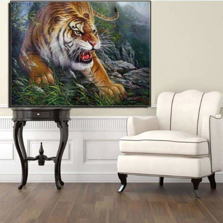 Full Drill - 5D DIY Diamond Painting Kits Ferocious Tiger - 