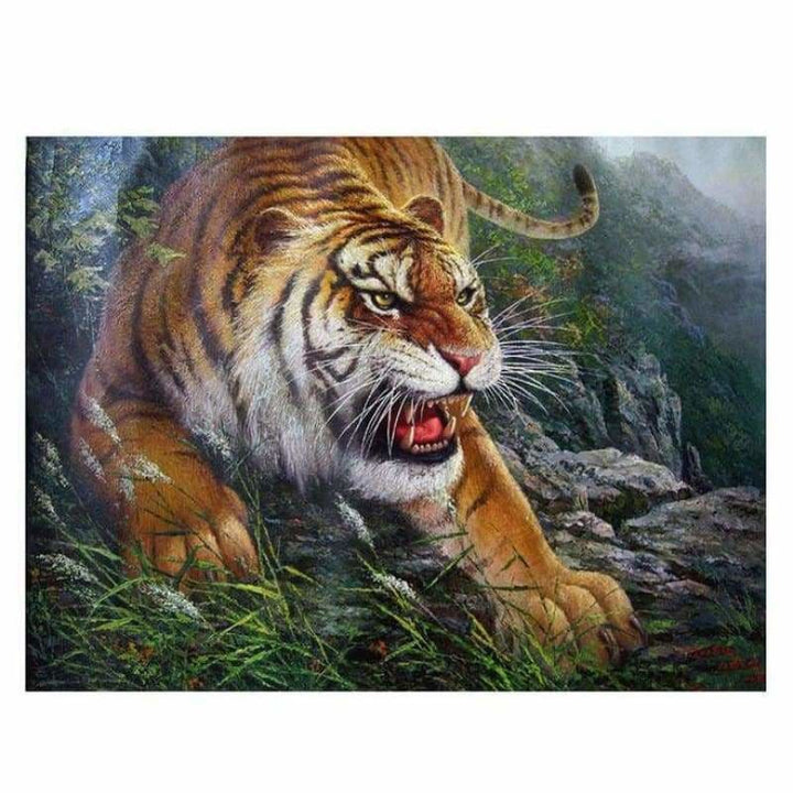 Full Drill - 5D DIY Diamond Painting Kits Ferocious Tiger - 