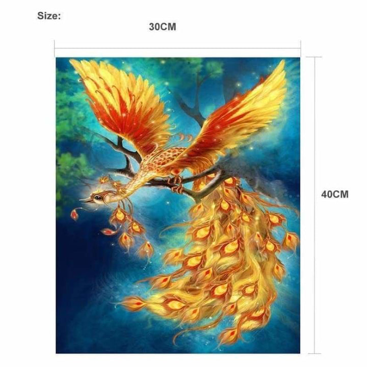 Full Drill - 5D DIY Diamond Painting Kits Gold Phoenix on 