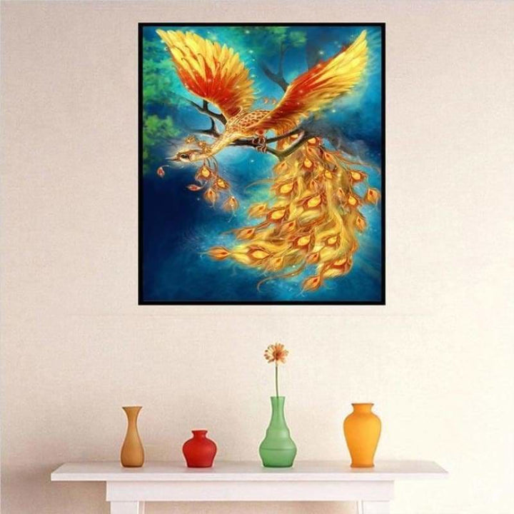 Full Drill - 5D DIY Diamond Painting Kits Gold Phoenix on 