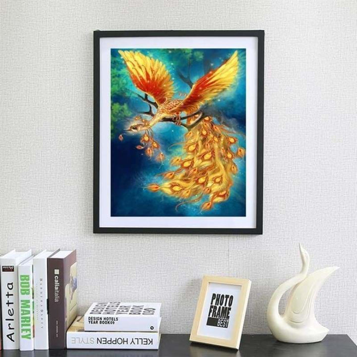 Full Drill - 5D DIY Diamond Painting Kits Gold Phoenix on 