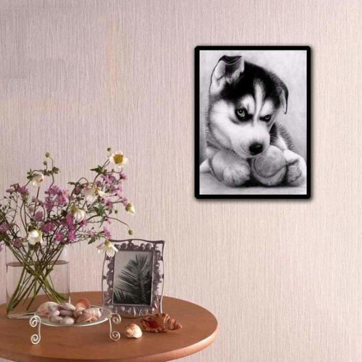 Full Drill - 5D DIY Diamond Painting Kits Grey Funny Dog 